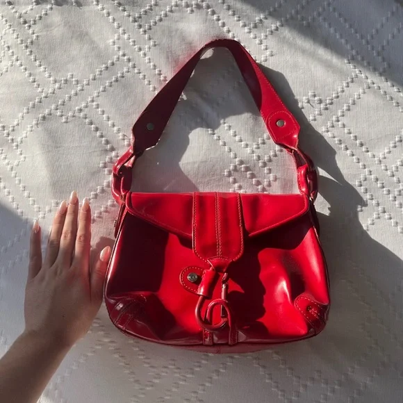 Donald J. Pliner Red Leather Shoulder Bag - Picture 6 of 7